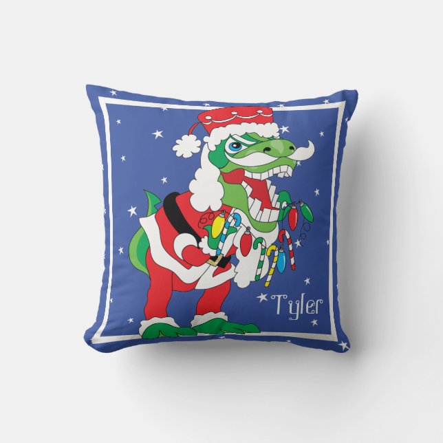 Joyeux Oreiller Noël TySANTAsaurus Rex 2 (Recto)