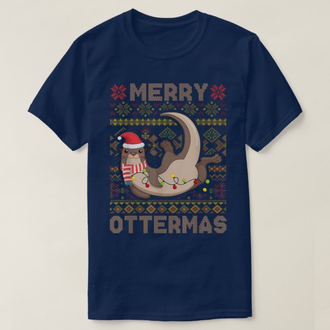 Joyeux Ottermas Noël Père Noël Otter Vilain Sweat (Design devant)