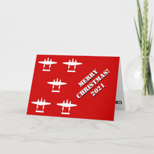 Joyeux P-38 Noël 2021 Carte rouge et blanche