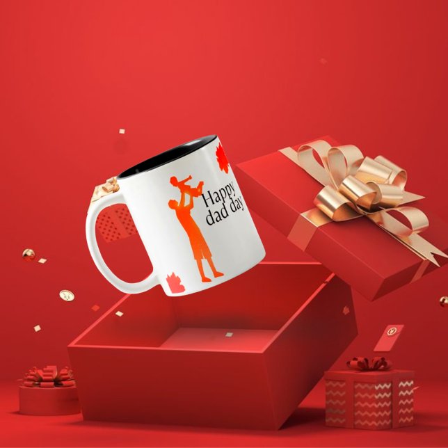 Joyeux papa Mug de jour - Père et enfant Silhouett (Créateur téléchargé)