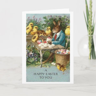 Joyeux Pâques ! Carte de voeux de Pâques victorien
