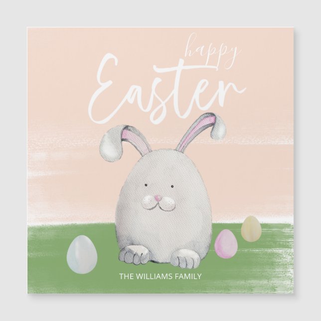Joyeux Pâques Mignon Lapin de Pâques Aquarelle (Devant)