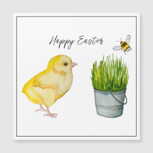 Joyeux Pâques, mignon poussin et bourdon