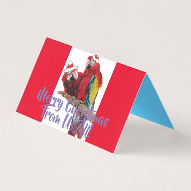 Joyeux Parrot Rouge Macaw Parrot de Noël des États (Front)