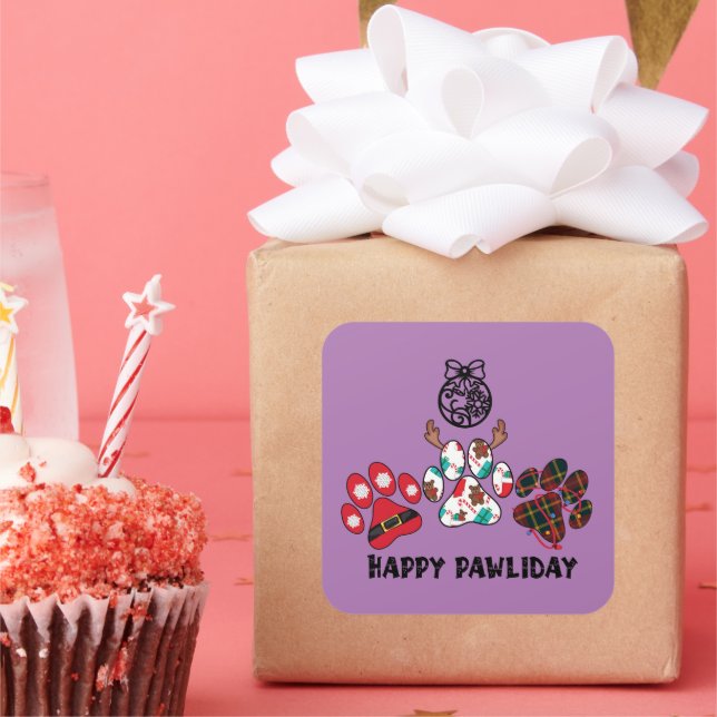 Joyeux Pawliday - Autocollant de vacances de Noël (Fête)