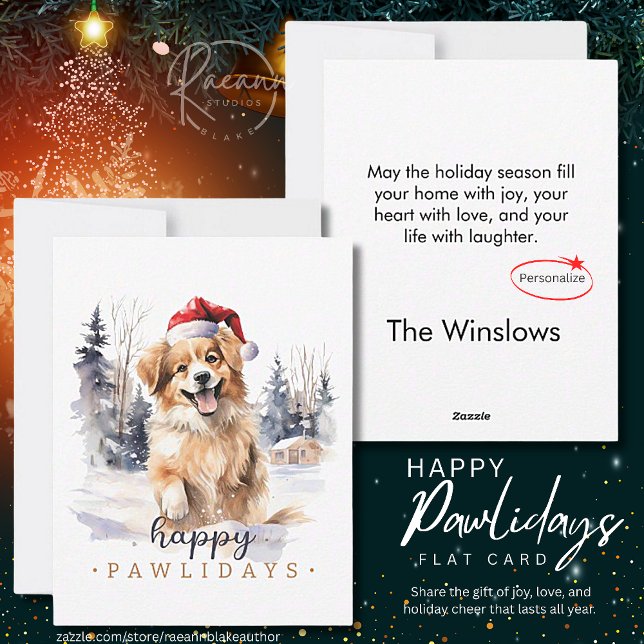 Joyeux Pawlidays Carte de Noël Plate (Créateur téléchargé)