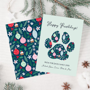 Joyeux Pawlidays Carte de vacances moderne avec em