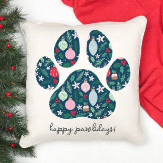 Joyeux Pawlidays Noël Coussin pour l'amour des chi