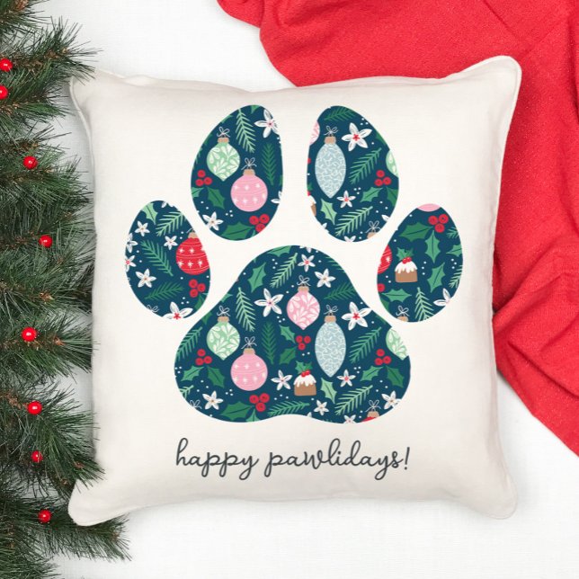 Joyeux Pawlidays Noël Coussin pour l'amour des chi (Créateur téléchargé)