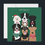 Joyeux Pawlidays Noël mignon<br><div class="desc">Joyeux Palwiday. Illustration de chiens de races mixtes.</div>