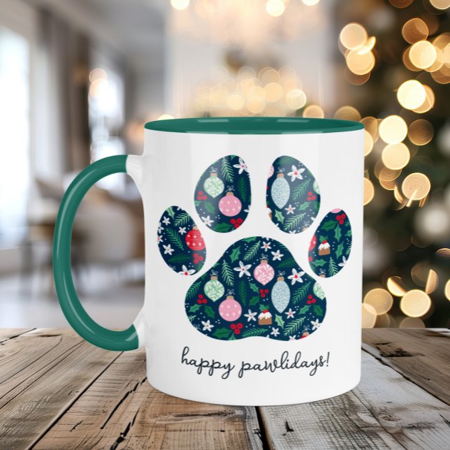Joyeux Pawlidays Noël Mug pour l'Amant de Chien (Créateur téléchargé)