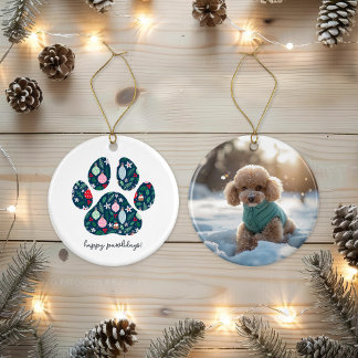 Joyeux Pawlidays Ornement Photo pour Amoureux de C