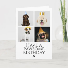 Joyeux Pawsome Anniversaire Photo Collage Carte Ch