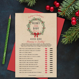 Joyeux Petit Baby shower de Noël Devinez Qui Joue