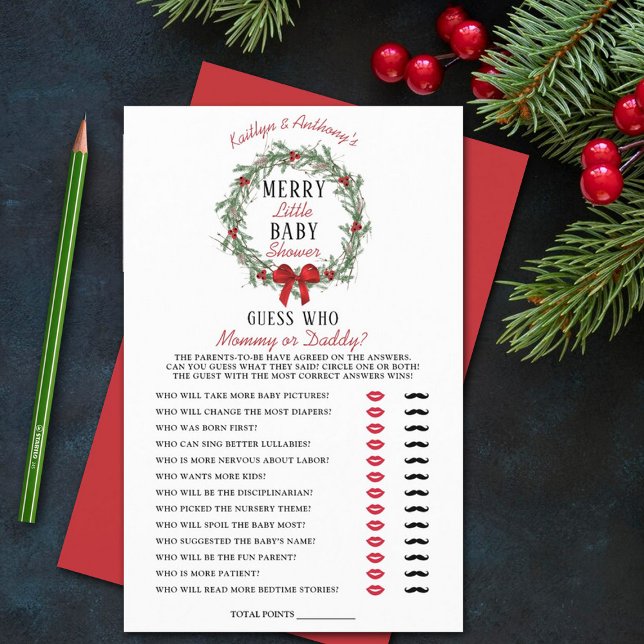 Joyeux Petit Baby shower de Noël Devinez Qui Joue (Créateur téléchargé)