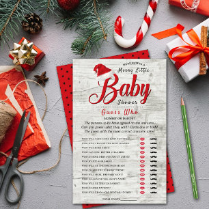 Joyeux Petit Baby shower de Noël Devinez Qui Joue