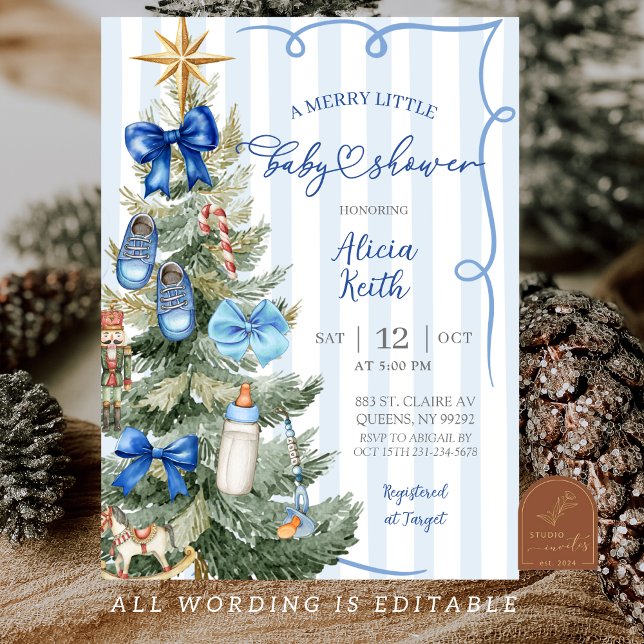 Joyeux petit Baby shower de Noël garçon Invitation (Créateur téléchargé)