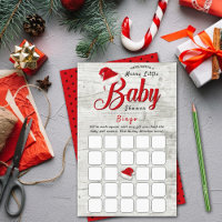 Joyeux petit Baby shower de Noël Jeu de Bingo