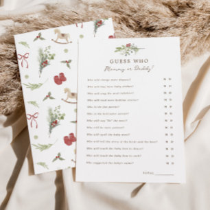 Joyeux Petit Baby shower Devinez Qui Joue Carte