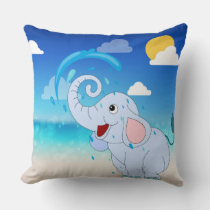 Joyeux petit éléphant Coussin décoratif