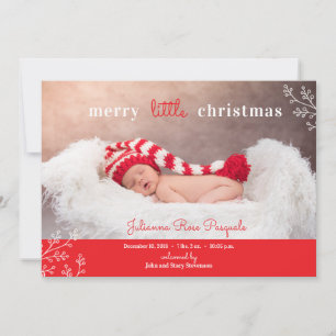 Joyeux petit Faire-part de naissance photo de Noël