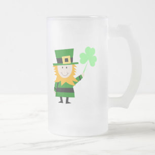 Joyeux Petit Leprechaun Frosted Glass Mug