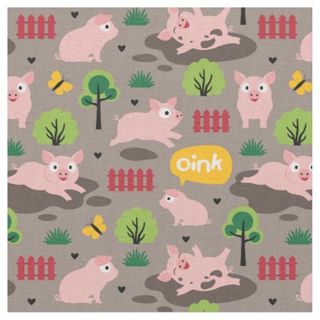 Joyeux Piglets Dans Le Tissu De Boue (Fermer)