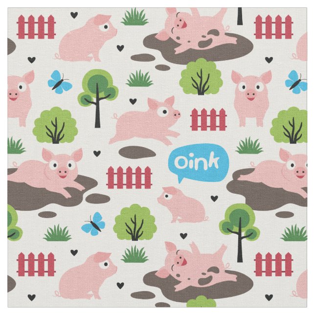 Joyeux Piglets Dans Le Tissu De Boue (Fermer)