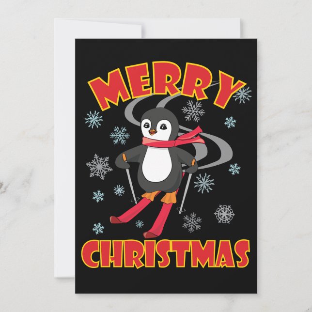 Joyeux pingouin de ski de Noël (Devant)