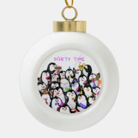 Joyeux pingouins ornements de Noël - Texte personn