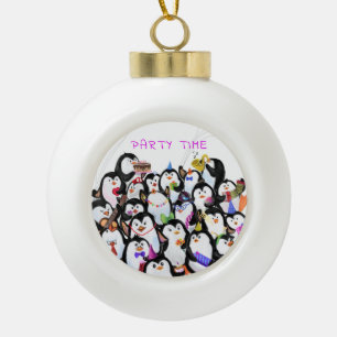 Joyeux pingouins ornements de Noël - Texte personn