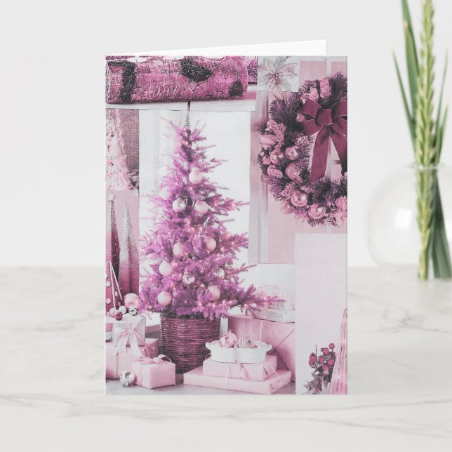 Joyeux Pinkmas 5" x 7" Carte de vacances pliée (Devant)