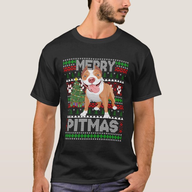 Joyeux Pitmas mignon Pitbull chien laide Sweat (Devant)