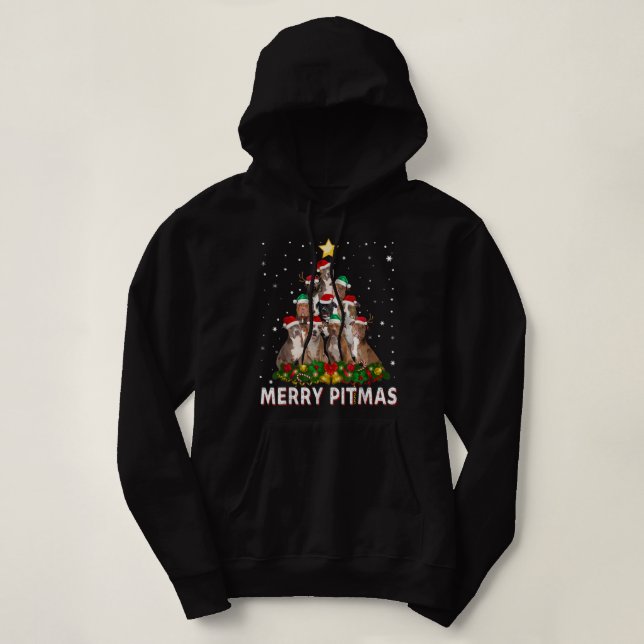 Joyeux Pitmas Pitbull Chien moche de Noël Sweat Tr (Design devant)