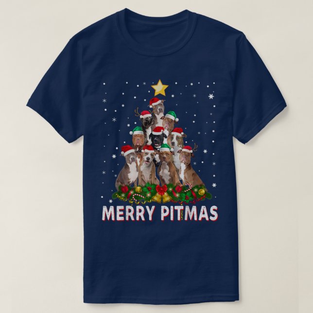 Joyeux Pitmas Pitbull Chien moche de Noël Sweat Tr (Design devant)