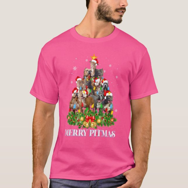 Joyeux Pitmas Pitbull Chien moche de Noël Sweat Tr (Devant)