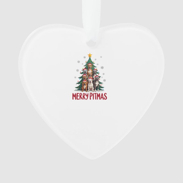 Joyeux Pitmas Pitbull Chien Pull de Noël Laid Arbr (devant)
