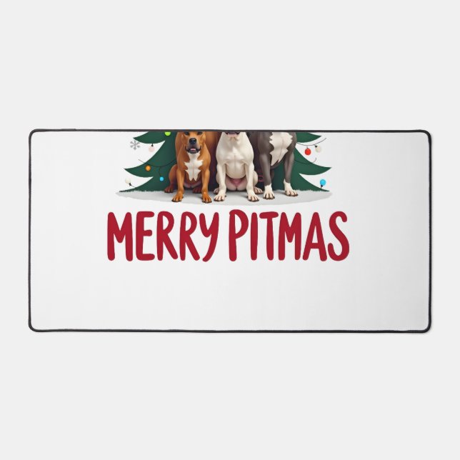 Joyeux Pitmas Pitbull Chien Pull de Noël Ugly Tr (Recto)