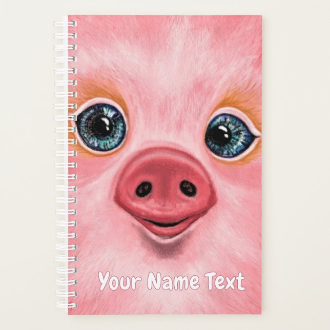 Joyeux planificateur de cochon avec texte de nom p (Devant)
