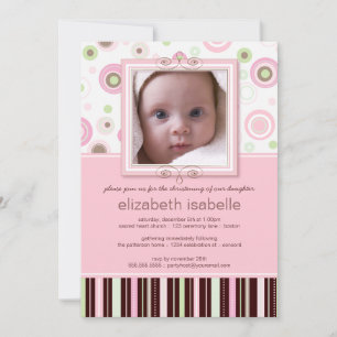 Joyeux points roses Invitation au Christening Phot