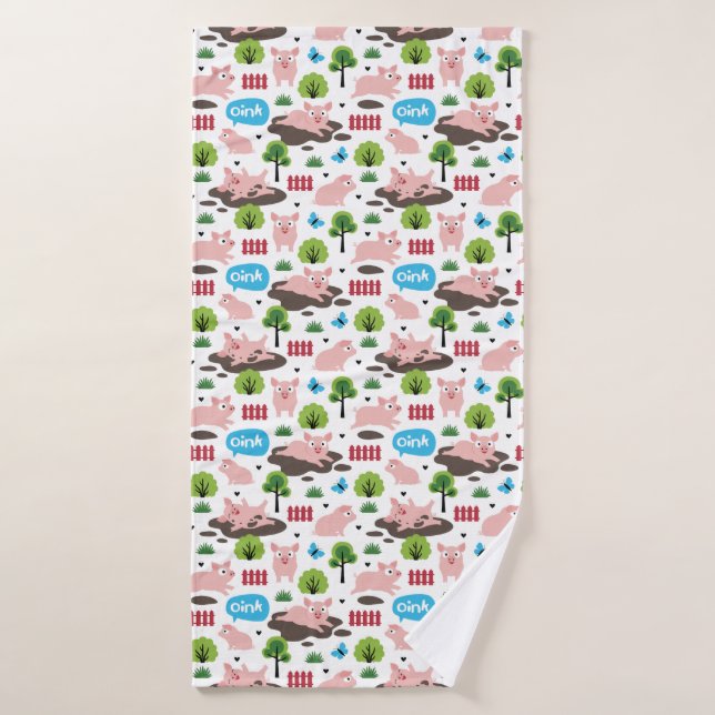 Joyeux Portes Dans La Serviette De Bain De Boue (Serviette de bain)