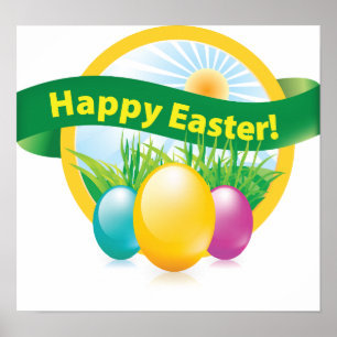 Joyeux Poster des Oeufs de Pâques