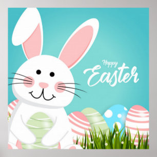 Joyeux Poster du lapin de Pâques
