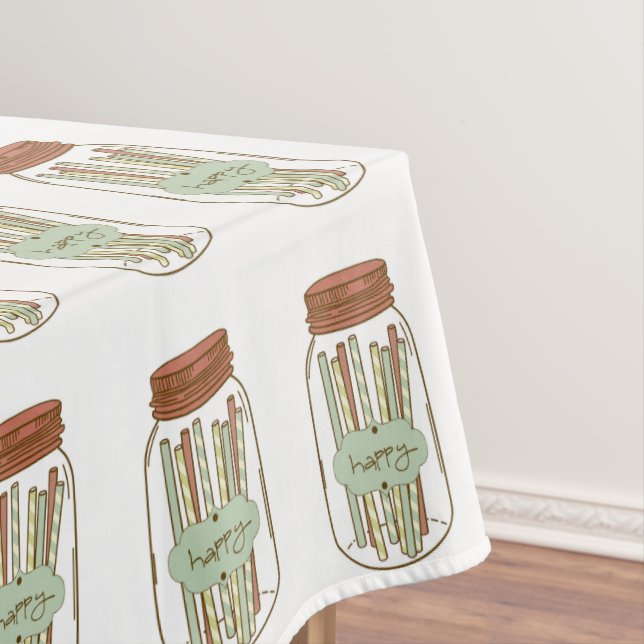 Joyeux pot de mason et paille nappe de pique-nique (In Situ)