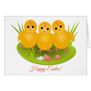 Joyeux poussins jaunes de Pâques