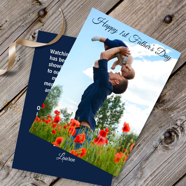 Joyeux Premier Père Photo personnalisée de la Femm (Créateur téléchargé)