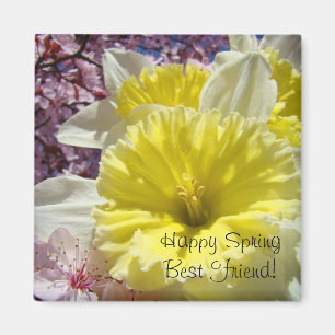Joyeux Printemps Meilleure Amie ! aimant Jonquille