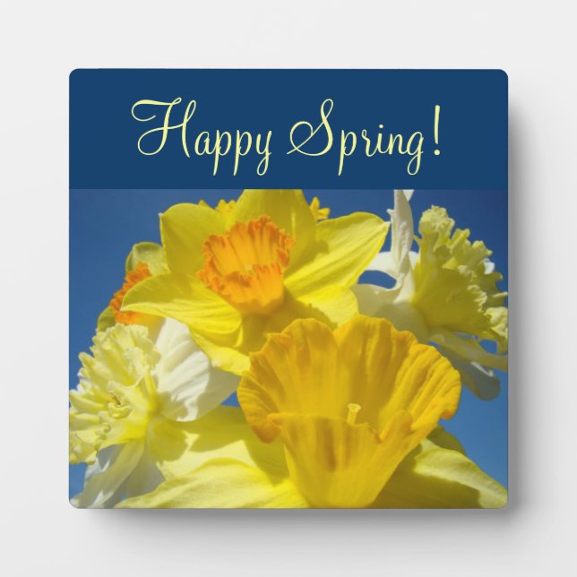 Joyeux Printemps ! plaques Jaunes Jonquilles Ciel  (Devant)
