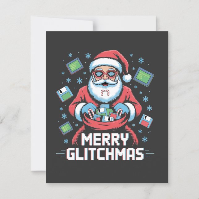 Joyeux programmeur de codage Glitchmas Père Noël N (Devant)