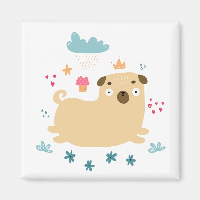 Joyeux Puggy Magnet (Devant)